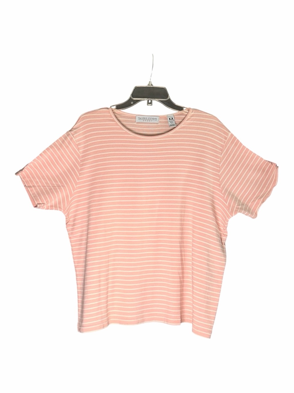 Valerie Stevens Sport Size XL Striped Scoop Neck Tee